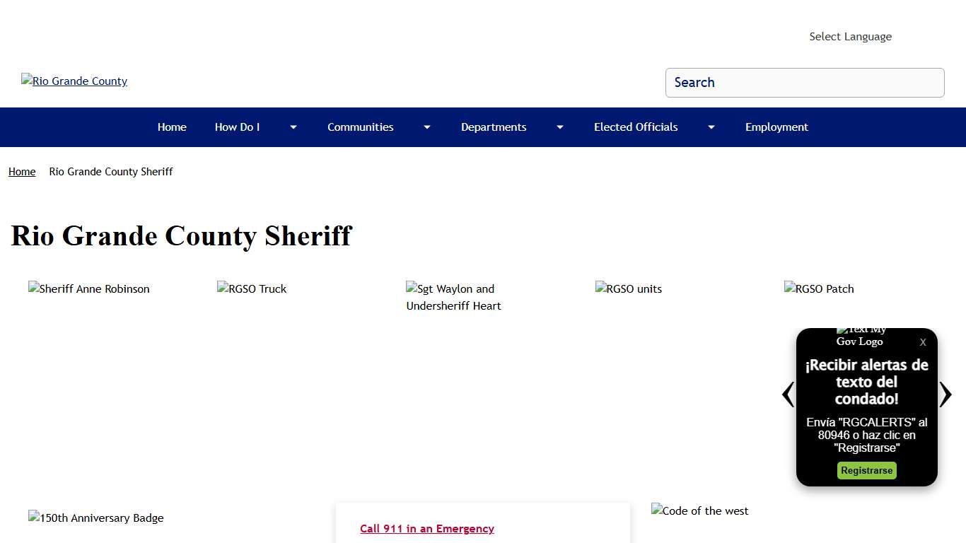 Rio Grande County Sheriff Rio Grande County